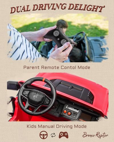 24V Ride on Car for Big Kids, 2 Seater with Remote Control, 4-Wheeler Suspension, 3 Speeds, LED Lights D981