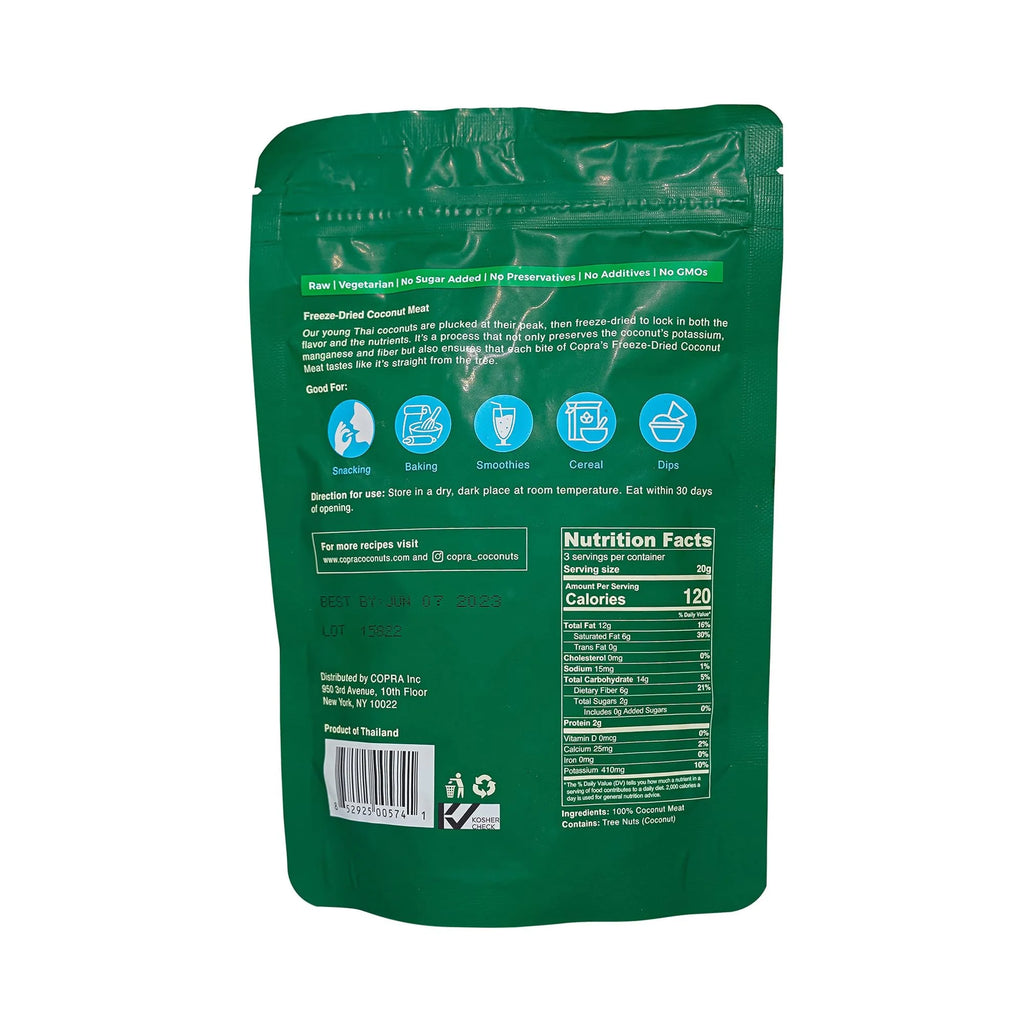 Freeze-Dried Young Thai Coconut Meat, Case of 10, Natural Vegan Snack H196204