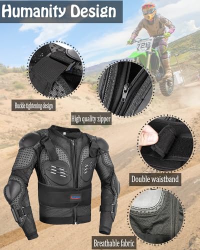 Kids Motorcycle Jacket with Chest Back Elbow Protection D890317