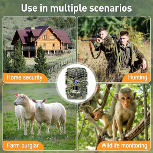 Trail Camera WiFi Bluetooth, 2.7K 48MP Night Vision Motion Activated, IP66 Waterproof N16158
