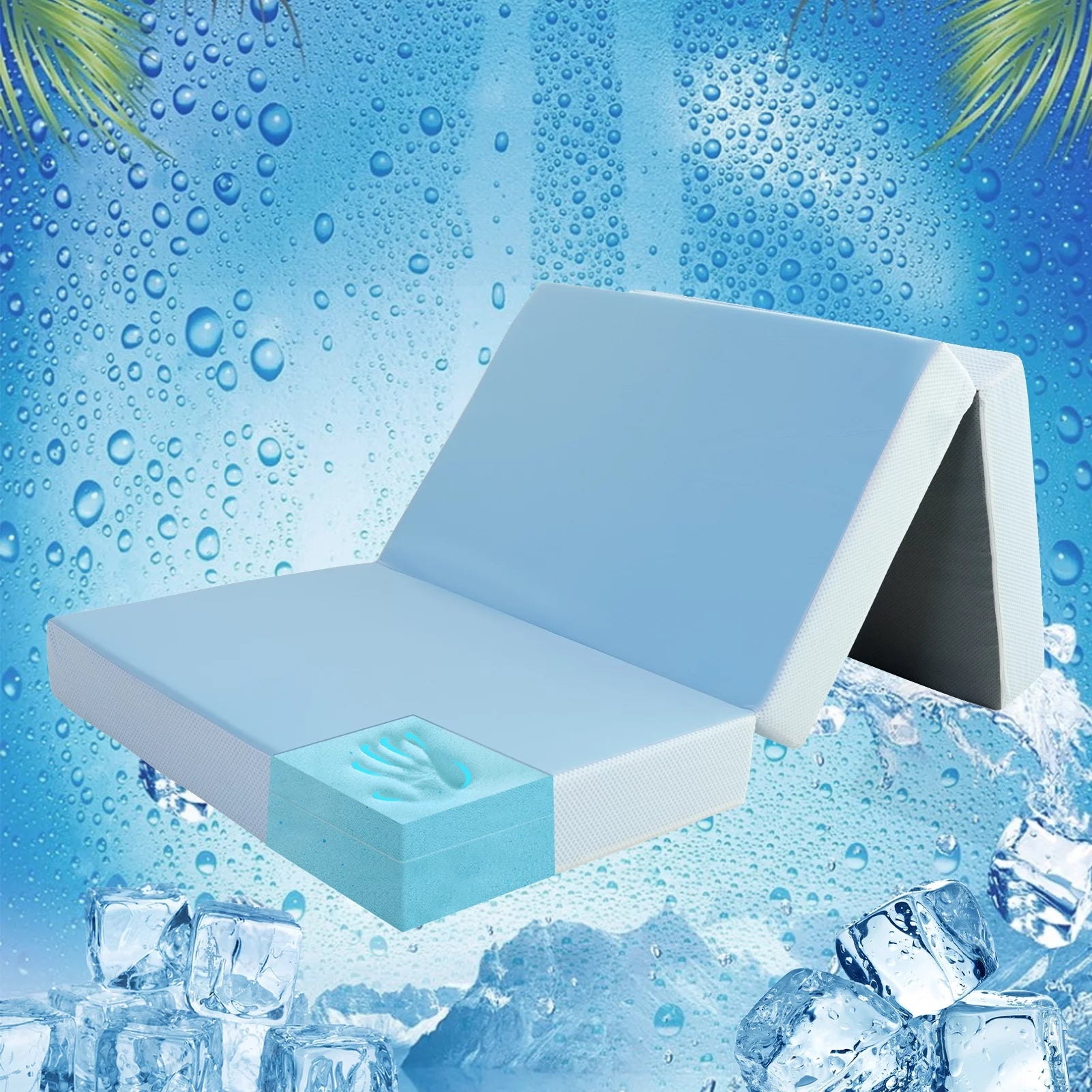 Folding Mattress with Cooling Memory Foam, Washable Cover, Twin Size C159829