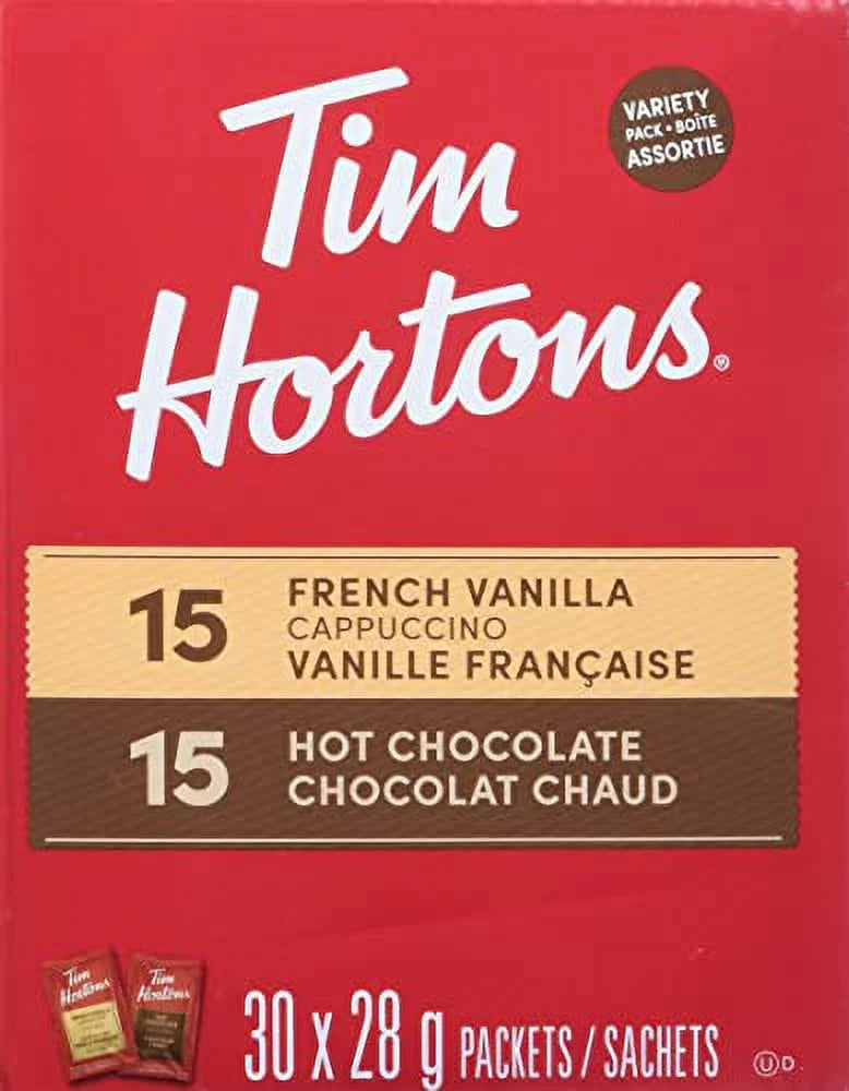 Hot Chocolate Variety Pack, French Vanilla & Cappuccino, 15 Packets Y761445