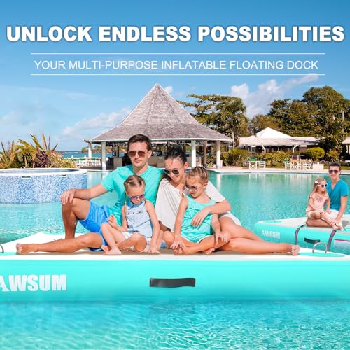 Inflatable Floating Dock Platform with Non-Slip Surface for Pool Beach Ocean B86969