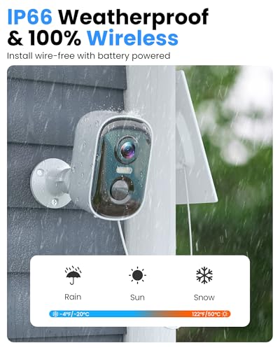 Wireless Outdoor Security Camera 2K Battery Powered WiFi with AI Motion Detection and Color Night Vision (4 Pack) X216