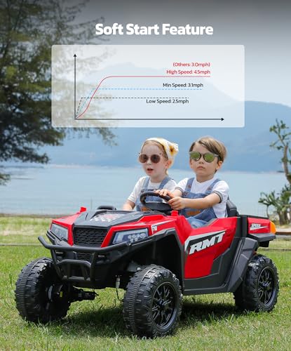 24V Ride on Car 2 Seater with Sun Shade, Dump Bed, 4WD, Pink S782676