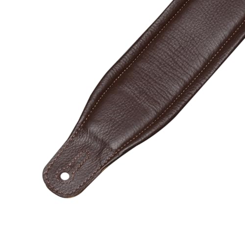 3" Wide Leather Guitar Strap with Foam Padding, Black O895