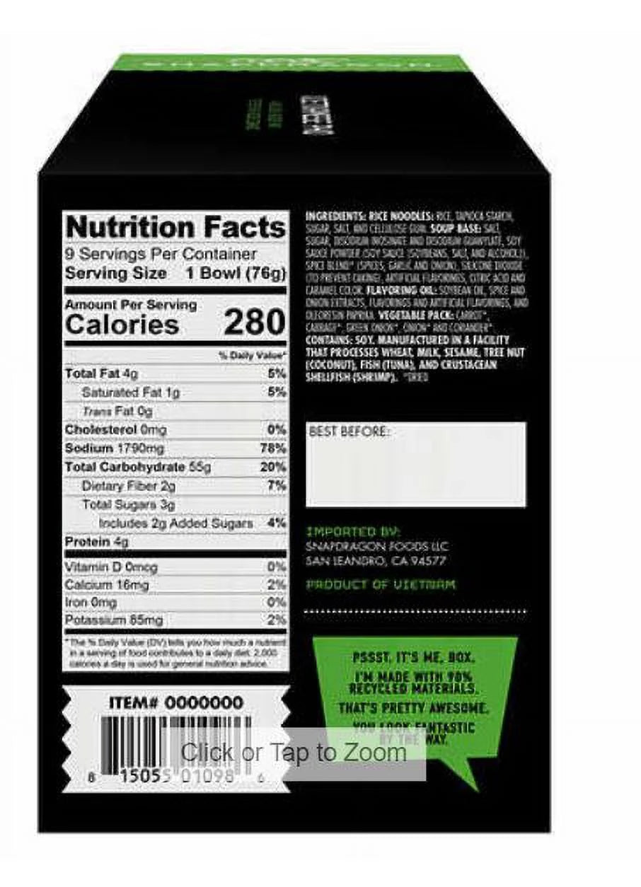 Vietnamese Pho Beef, 2.7 oz, 9-count C7866