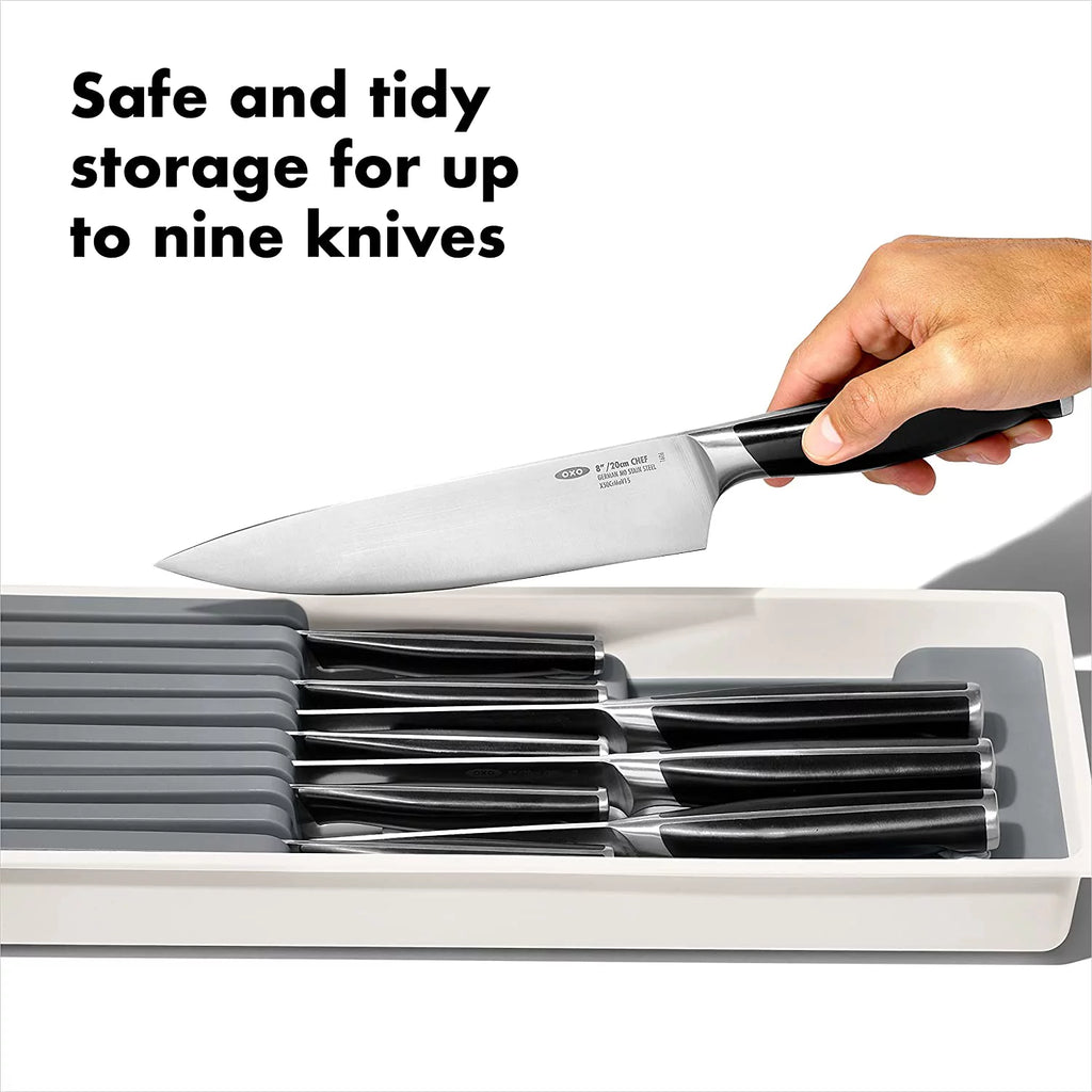 Compact Knife Drawer Organizer, White U6596