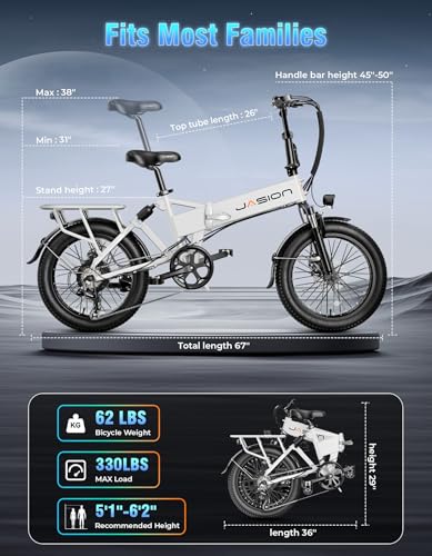 Folding Electric Bike for Adults, 1200W Peak Motor, 28MPH Max Speed, 48V 10AH Removable Battery, 20" Fat Tire M14323