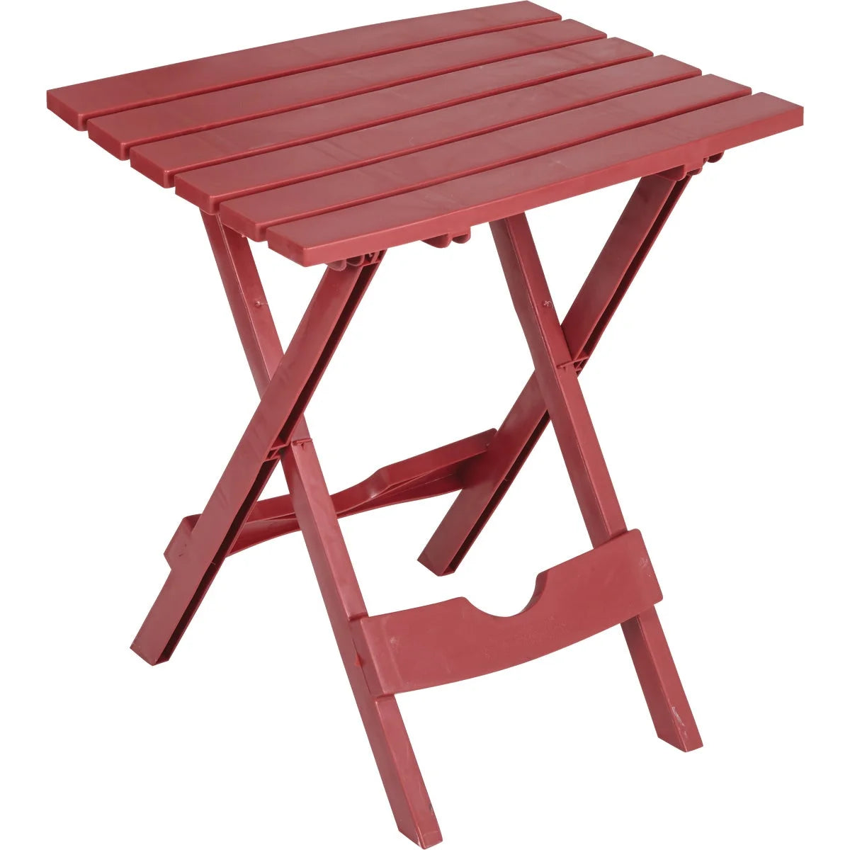 1 PK, Adams Quik-Fold Merlot 15.25 In. x 17.38 In. Rectangle Resin Folding Side Table