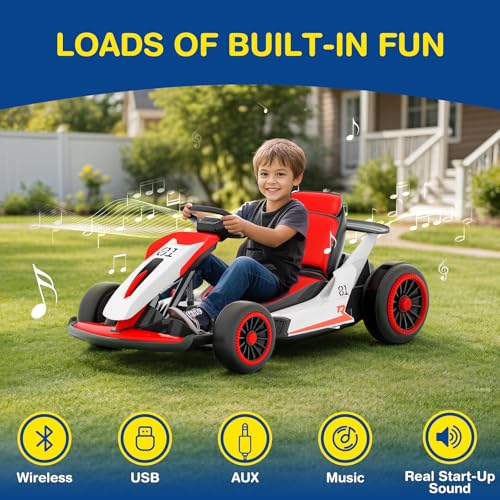 24V Electric Go Kart for Big Kids with 5-Point Safety Belt B6513