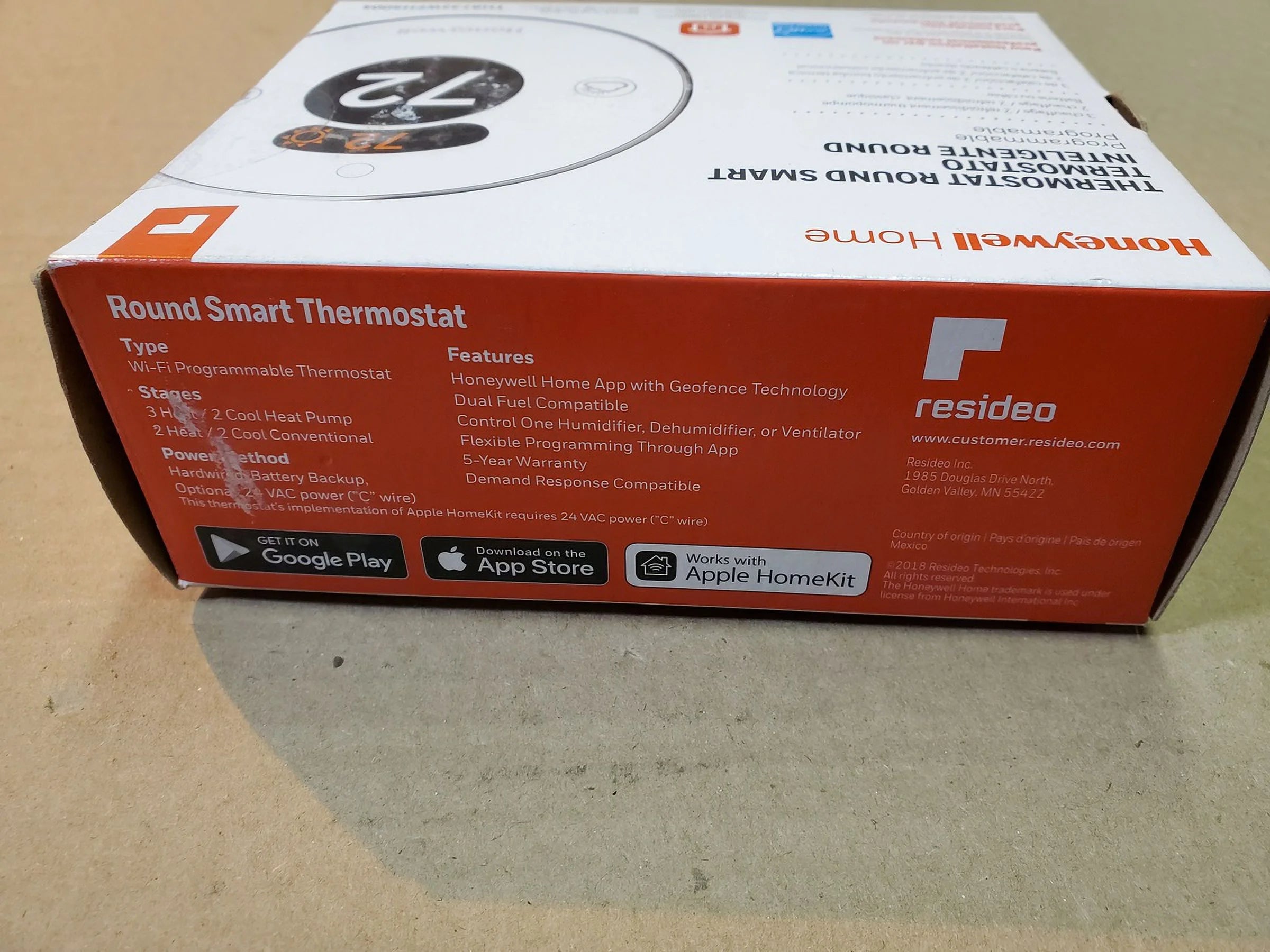 Smart Round WiFi Programmable Thermostat W4349
