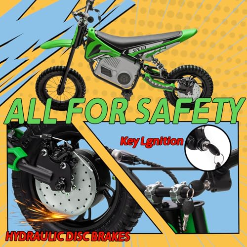 Electric Dirt Bike for Kids 8-14, 36V 350W, Off-Road Motorcycle I642