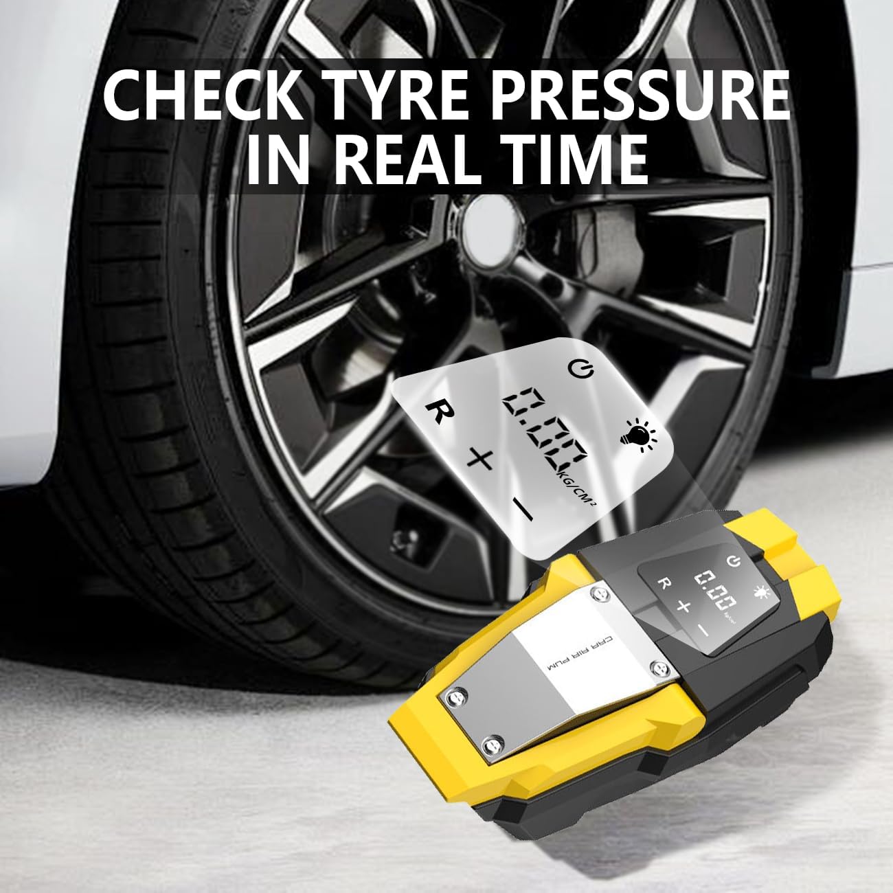 Tire Inflator Portable Air Compressor 150 PSI, 12V Electric Air Pump with Digital Gauge G6290