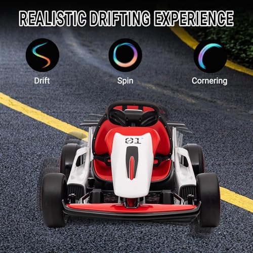 Electric Drift Kart for Kids, 2x200W Motor, 7AH Battery, Ages 6+ S301