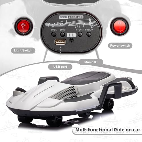 24V Electric Ride On Toy for Kids, Drift Cart with Side Handlebars, LED Lights & Music J79370