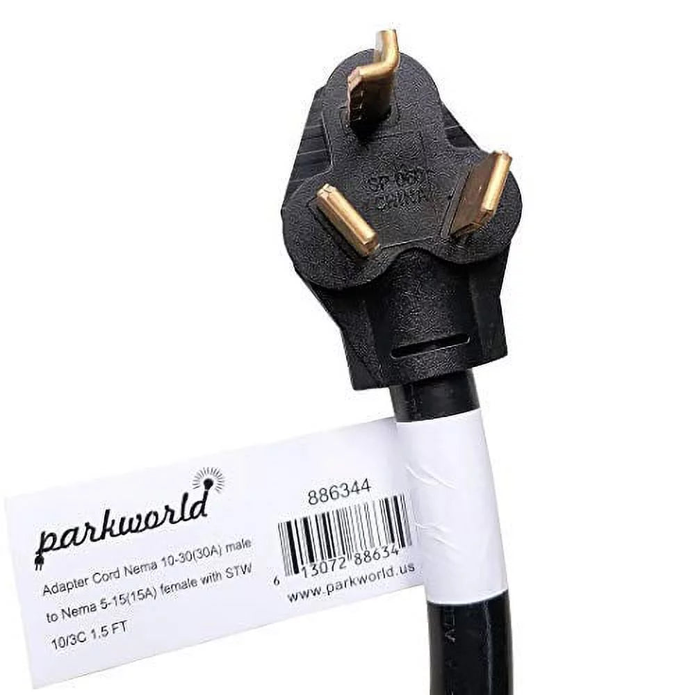 Dryer 10-30 Plug to Household 5-15 Receptacle Adapter Cord C75227