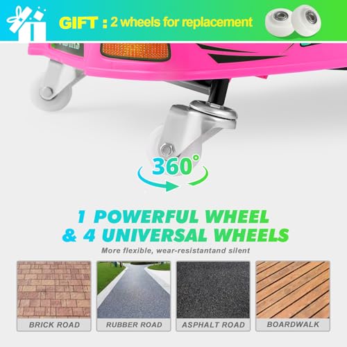 24V Electric Drifting Go Kart for Kids with Rotating Wheels, Pink D311017