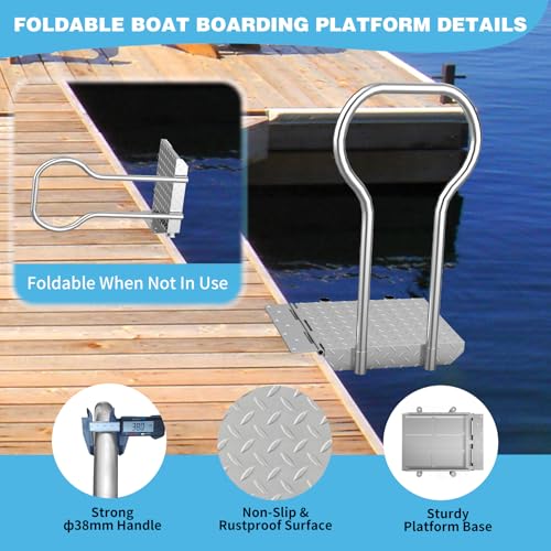 Foldable Dock Boarding Platform with Handrail K17625