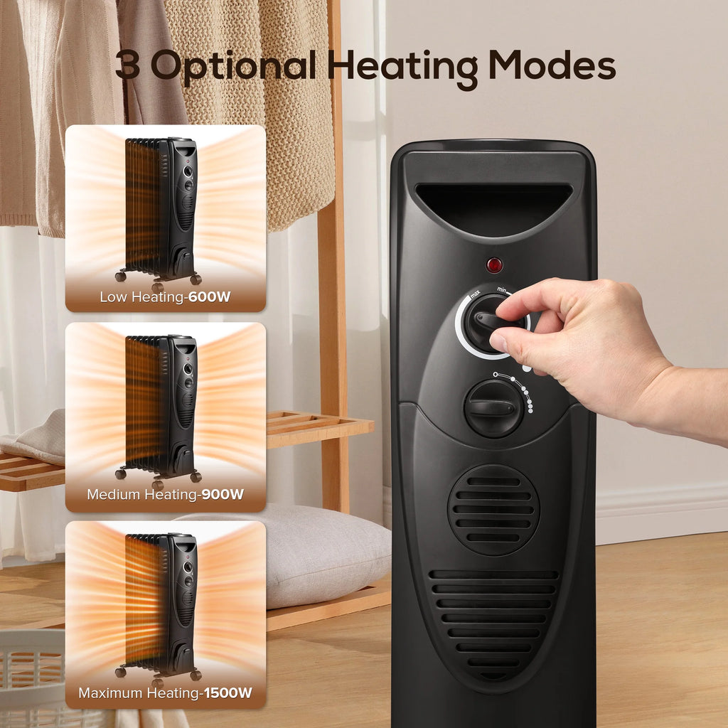 Electric Oil Filled Radiator Heater with Thermostat S7115
