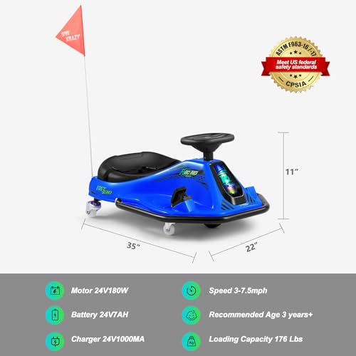 24V Electric Drifting Go Kart for Kids with Rotating Wheels, Pink D311017