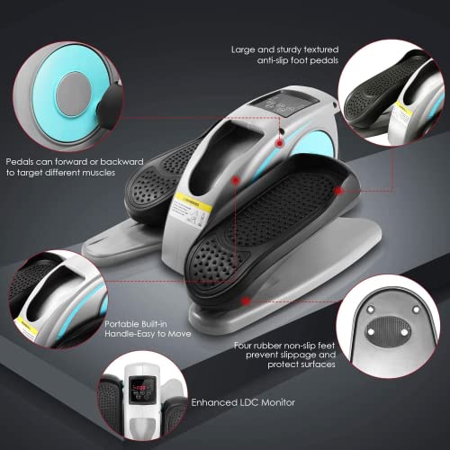 Under Desk Elliptical Machine - Quiet Pedal Exerciser for Seniors, Office & Home, Low-Impact Seated Leg Workout Equipment U896385