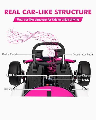 Kids Electric Drift Go Kart, 2-Speed, Max Load 110lbs, Red J335