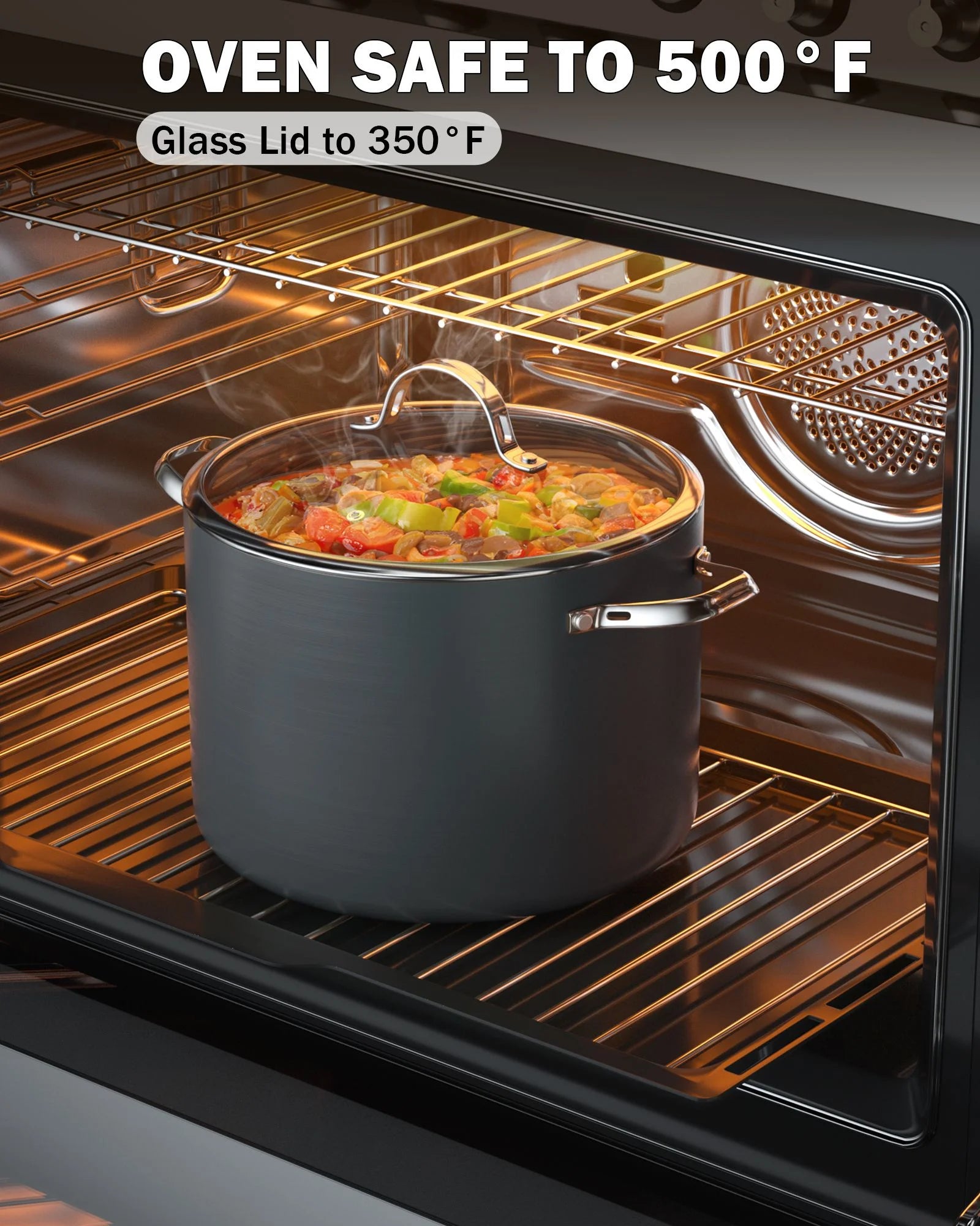Nonstick Hard Anodized Cookware Set, 8-Piece Pots and Pans A591