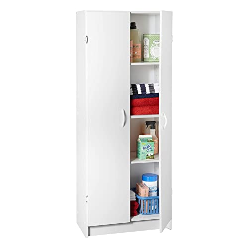 Pantry Cabinet with 2 Doors and Adjustable Shelves, White F51204