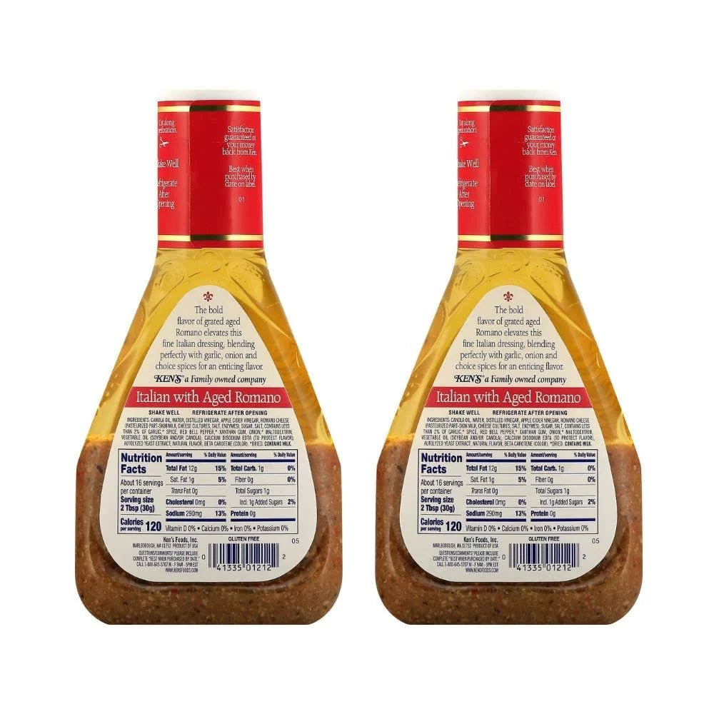 Italian Dressing with Aged Romano, 16 oz (Pack of 2) M579844