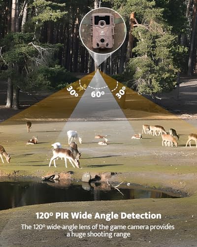 4K 36MP Trail Camera with Night Vision, Motion Activated, Waterproof IP66 F21960