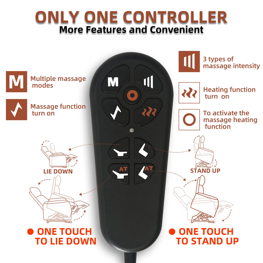 Electric Power Lift Recliner with Massage and Heat for Elderly O4330