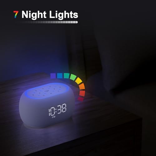 White Noise Sound Machine Alarm Clock with Bluetooth Speaker G270