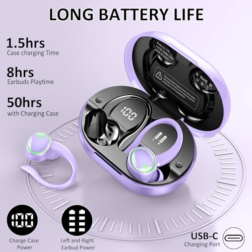 Wireless Earbuds Bluetooth 5.4 with Noise Cancelling Mic, IP7 Waterproof for Running R64733