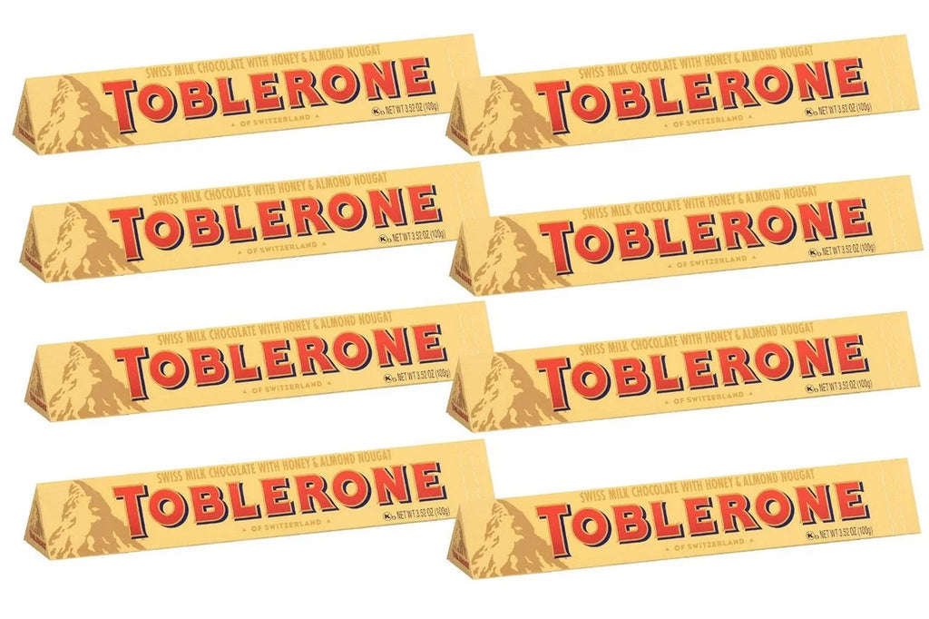 Swiss Milk Chocolate with Honey and Almond Nougat, 100g (Pack of 8) T721499