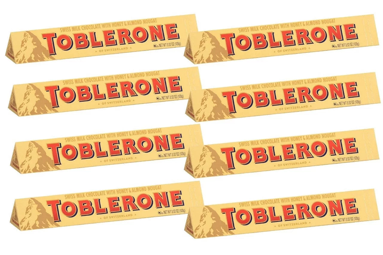 Swiss Milk Chocolate with Honey and Almond Nougat, 100g (Pack of 8) T721499