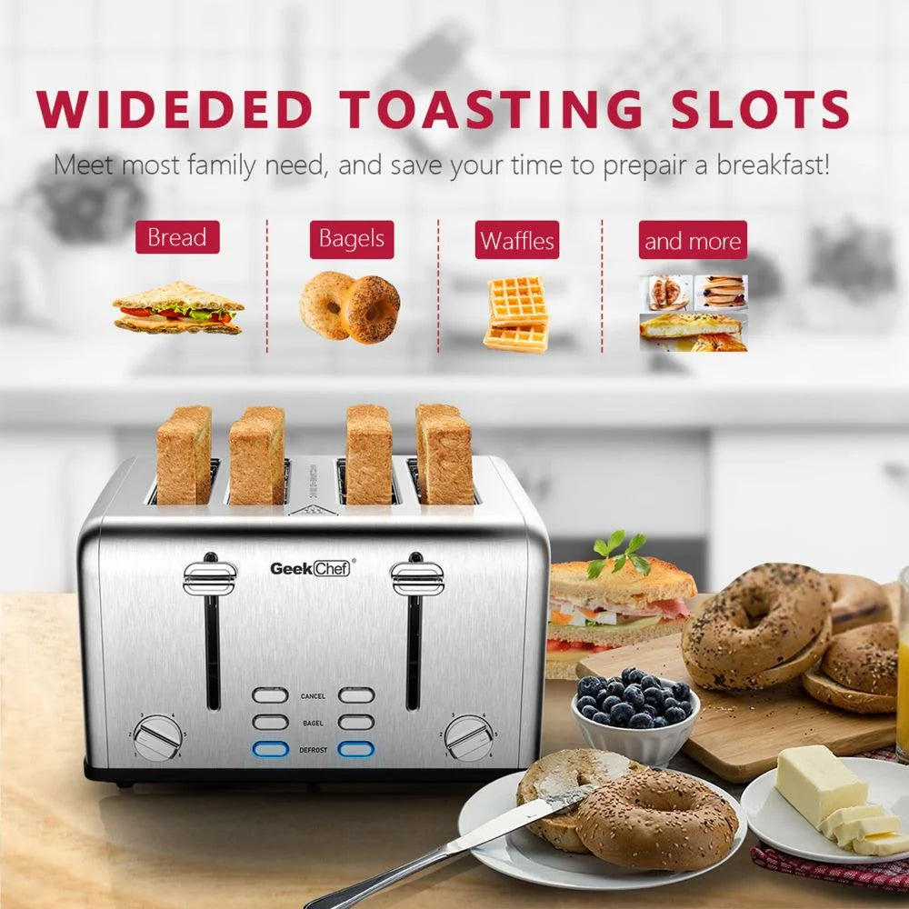 Stainless Steel 4-Slice Toaster with Extra-Wide Slots R83218