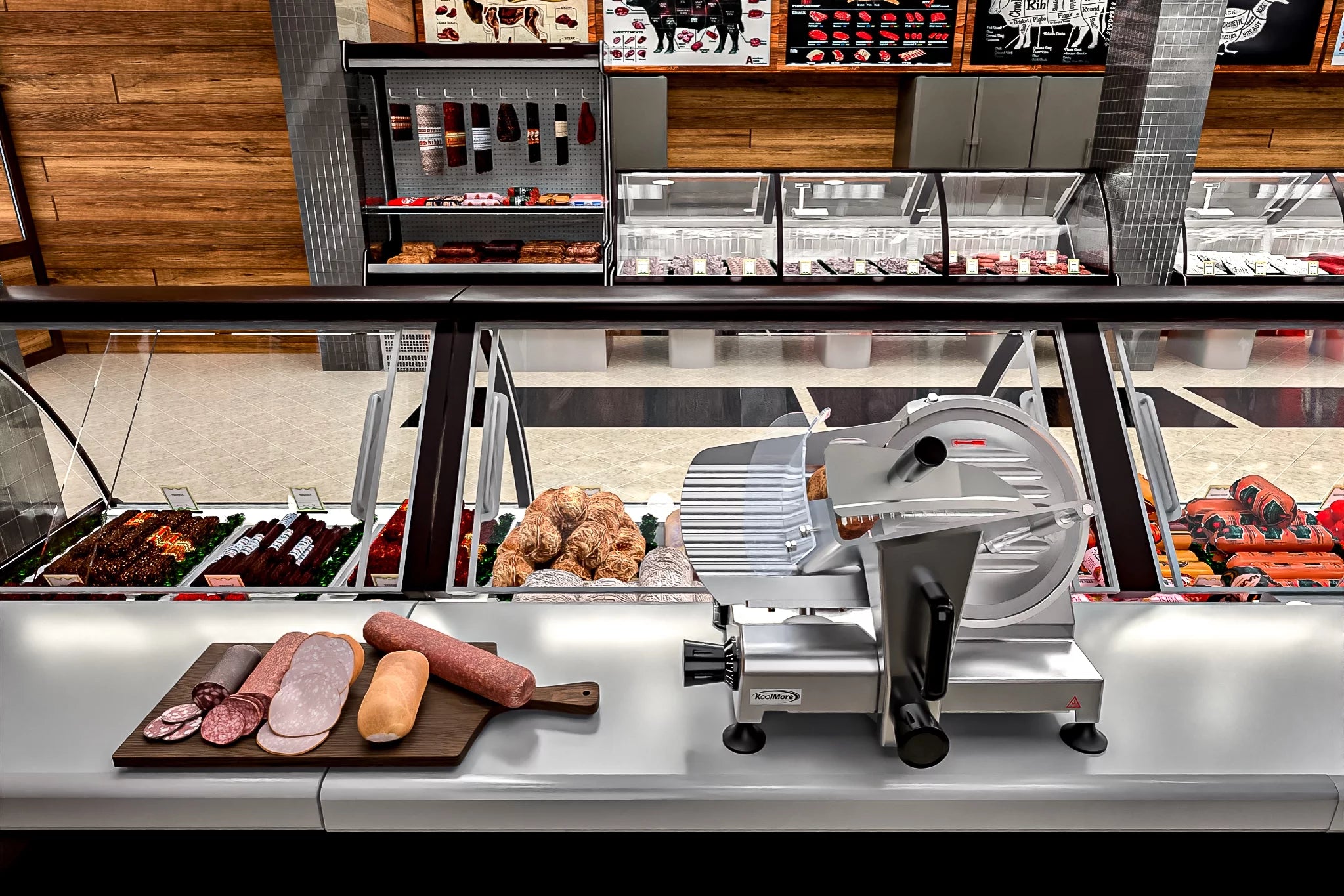 Commercial Deli Meat Slicer with 10" Carbon Steel Blade, Adjustable Thickness G4133