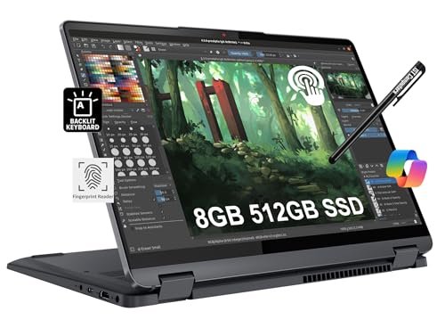 Lenovo IdeaPad Flex 5i 2-in-1 Laptop (14" FHD+ Touchscreen, Intel Core i3-1215U, 8GB RAM, 256GB SSD) Convertible, Fingerprint, FHD Webcam, 9-Hr Battery Life, IST Pen, Win 11 Home in S Mode, Grey