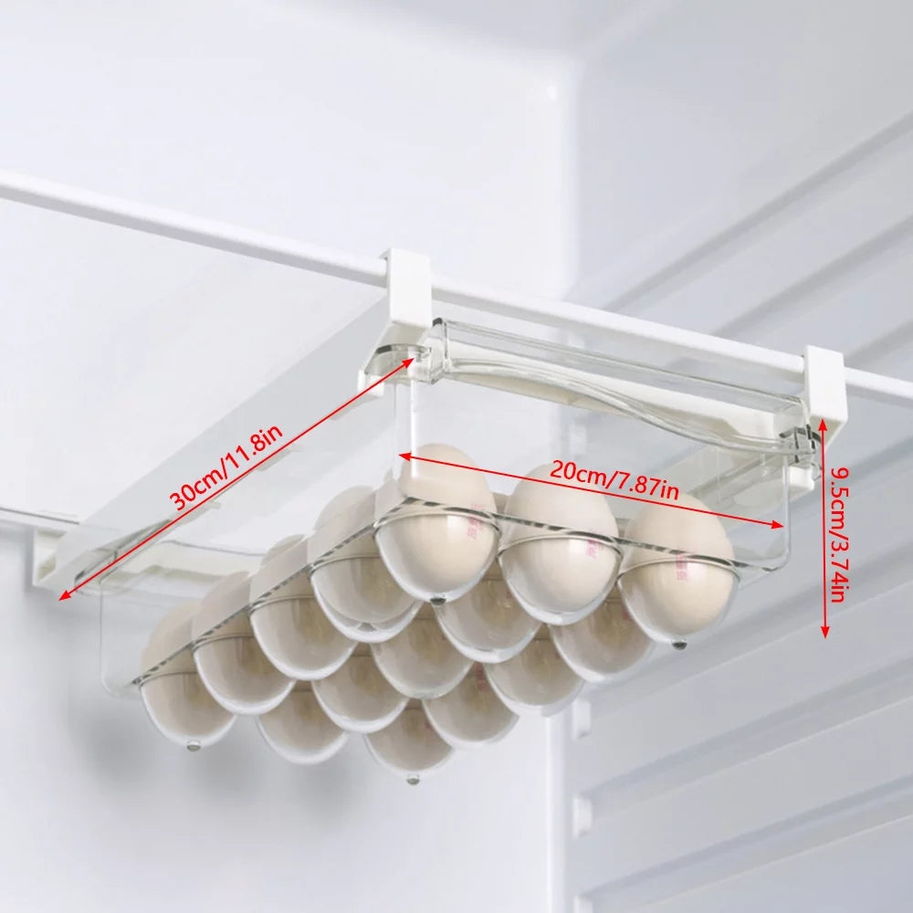 Transparent Refrigerator Egg Tray with Handle, Vegetable Storage Box F36791