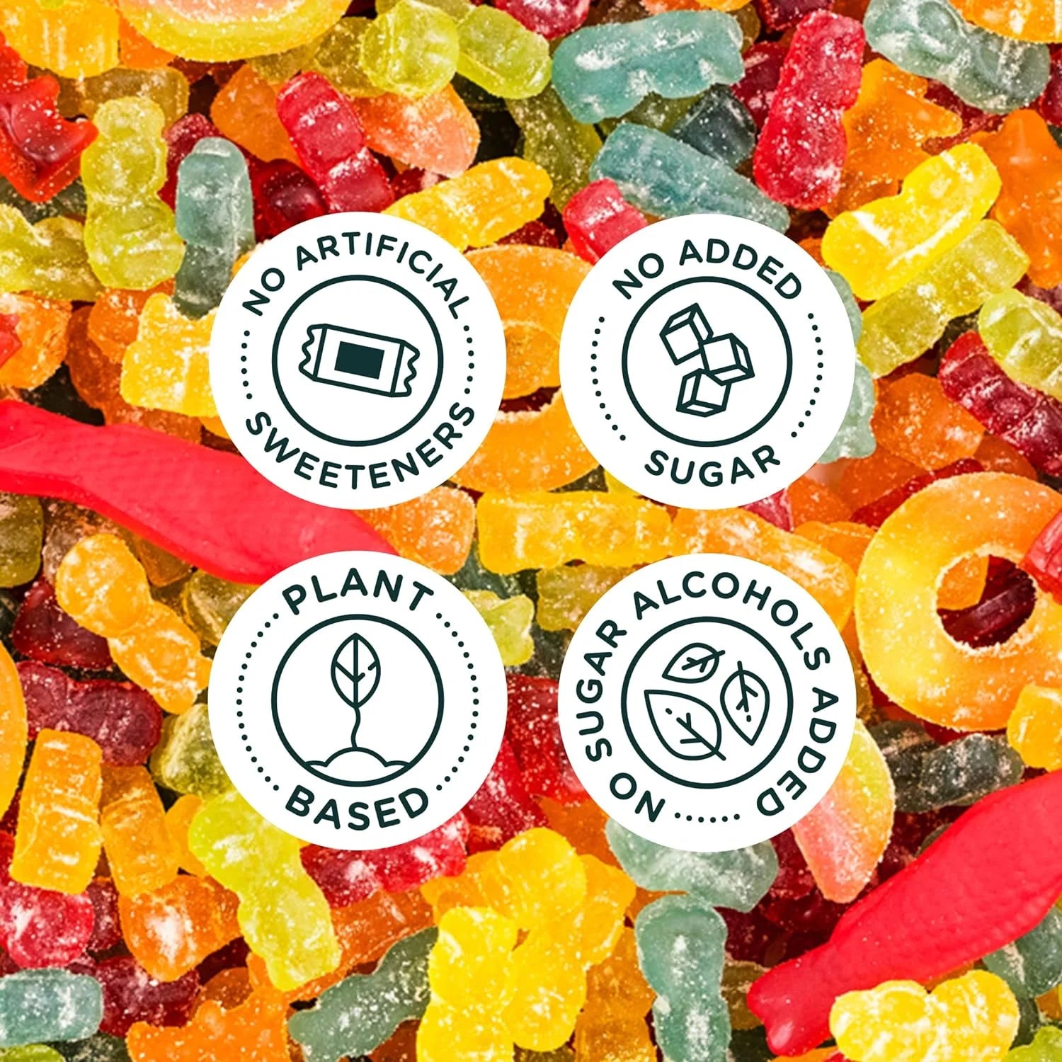 Low Sugar Candy Variety Pack, Sweet Fish, Sourmelon Bites, Peach Rings, 1.8oz (Pack of 8) C99577