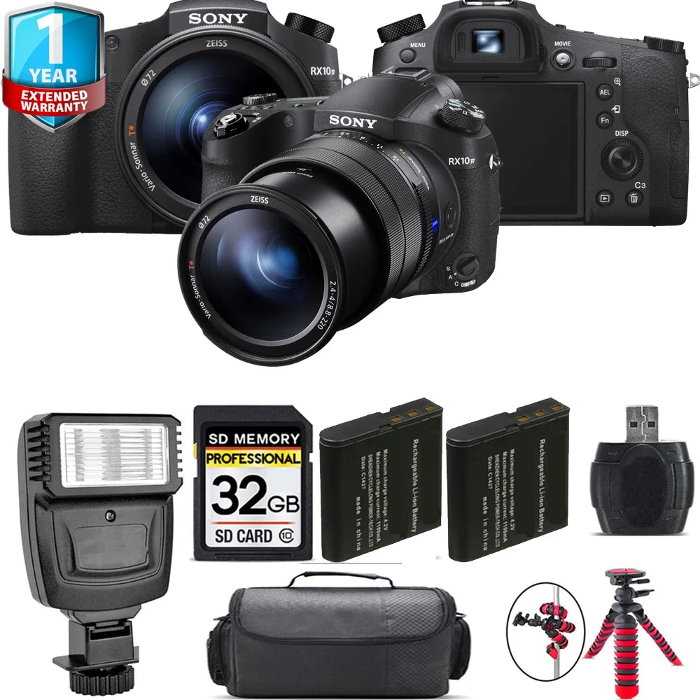Sony Cyber-shot DSC-RX10 IV Digital Camera + Extra Battery + 1 Yr Warranty + 32GB