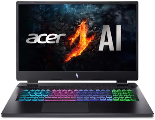 acer Nitro 17 Gaming Laptop, 17.3" FHD IPS 165Hz Display, AMD Ryzen 7 8845HS 3.8GHz, GeForce RTX 4060, 32GB DDR5 RAM, 1TB PCIe SSD, RGB Keyboard, Bluetooth 5.3, Windows 11 Home, Black