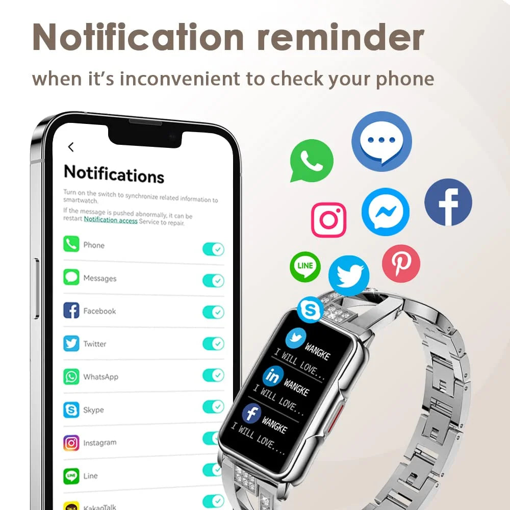 Ladies Smartwatch Waterproof Fitness Tracker with Step Counter V83140
