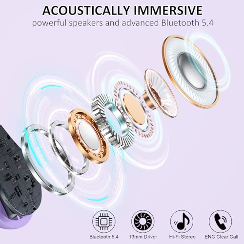 Wireless Earbuds Bluetooth 5.4 with Noise Cancelling Mic, IP7 Waterproof for Running R64733