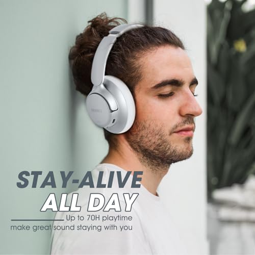 Hybrid Active Noise Cancelling Headphones with Transparent Mode, 70H Playtime, Bluetooth, Deep Bass Y40933