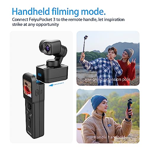 Camera with 3-Axis Gimbal, Magnetic Mount, Detachable Design for Travel Vlog F492