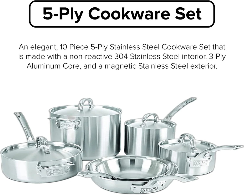 5-Ply Stainless Steel Cookware Set 10 Piece C989022